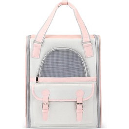 Рюкзак для тварин ALLSOPETS з сітчастим вікном: зручний та дихаючий для котів та собак, ідеальний для подорожей, прогулянок та хандерінгу. Рожевий колір.