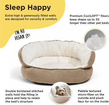 Ліжко для котів і собак Best Friends by Sheri Pet Throne Weizen Jumbo, ортопедичне, кругле