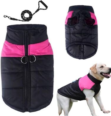 Водонепроникний теплий зимовий одяг для собак: тепла флісова куртка з відстібаним коміром та регульованою жилеткою Hunter для малих, середніх та великих собак (C, L)