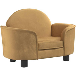 Ляжка для собак, м'яка, з подушкою, для маленьких собак та котів, велюр, коричнева