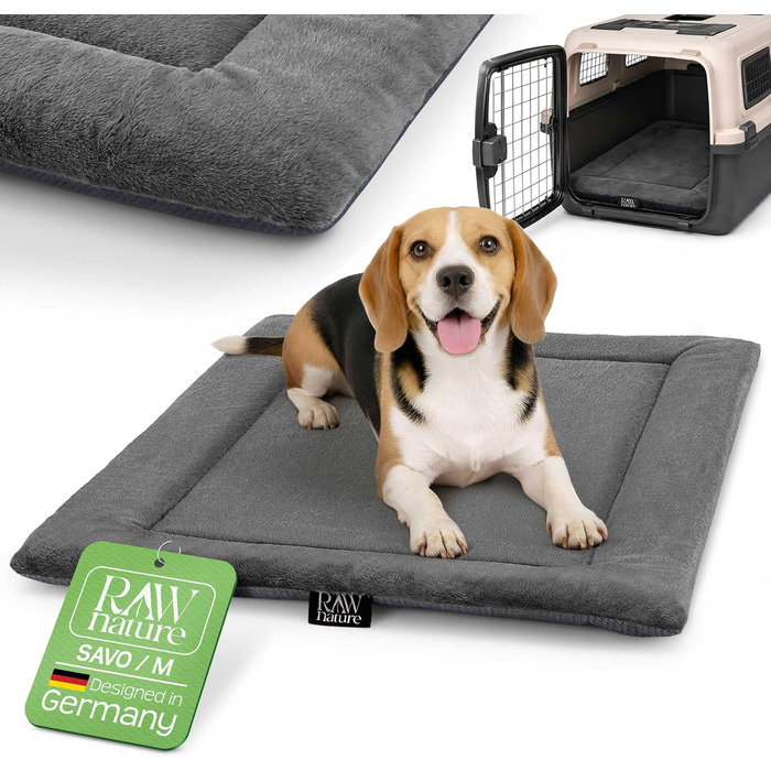 Лежанка для собак RAW Nature Hundedecke SAVO, XL (110x70x4,5 см), м'яка, двостороння, для переносок, зелений колір