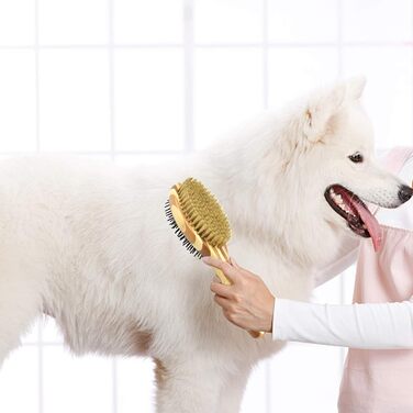 Двостороння щітка для собак та котів: для грумінгу, масажу та видалення шерсті