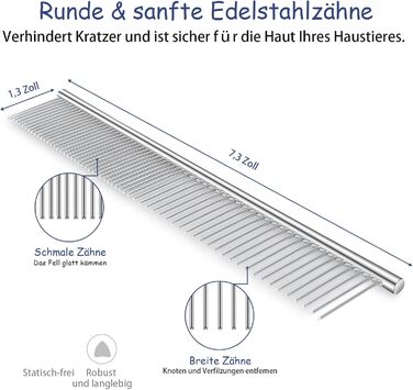 Набір щіток для собак, 5 шт., для догляду за шерстю, самоочищувані, для великих та середніх собак, котів та дрібних тварин, ідеально підходить для довгої та короткої шерсті, зменшує випадання шерсті (сірий)