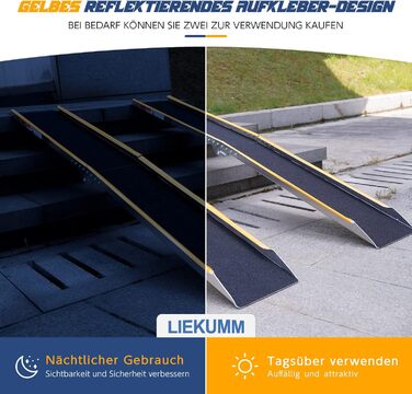 LIEKUMM Рампа для підйому мотоцикла, 180 см, 300 кг, алюміній, складна, для ATV, мотоцикла, велосипеда, авто