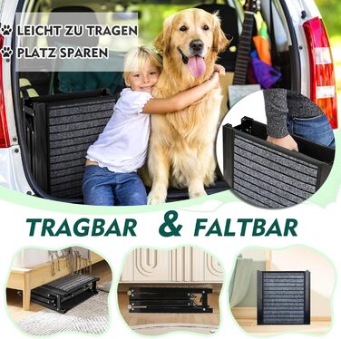 Рампа для собак Hunderampe Auto, автоматичне складання, антиковзаюча поверхня, для автомобілів, вантажівок та SUV, до 110 кг