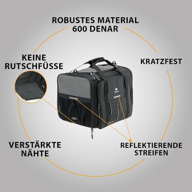 Переноска для собак та котів Ferplast Voyager PRO, чорна, 49x37x39 см, до 15 кг