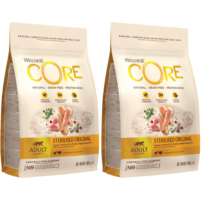Сухий корм для стерилізованих котів Wellness CORE Original з куркою та індиком, 4 кг