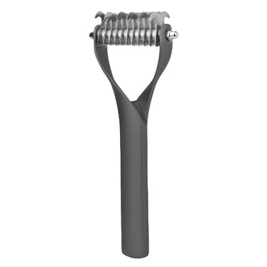 Гребінець для собак та котів з довгою шерстю, 2-етапний, для видалення підшерстка, з цинкової сплави, довговічний, щадний до шкіри, ефективний проти ковтунів та випадання шерсті (чорний, S)