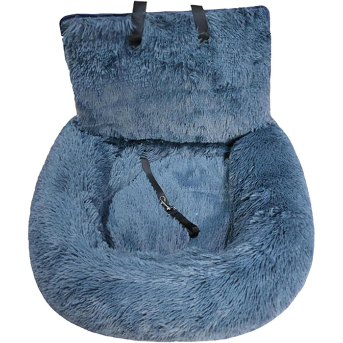 Автокрісло для собак: зручне та безпечне ліжко-крісло для автомобіля. Зручне, м'яке автоліжко для собак, відкидне, тепле, сірого кольору.