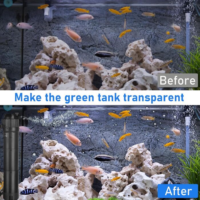 Фільтр для акваріума, 800 л/год, 8 Вт, внутрішній, з підсвічуванням, для акваріумів до 250 л