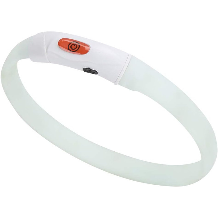 LED нашийник для собак Cikonielf USB, перезаряджається, світлодіодний, регульований, безпечний для котів та маленьких собак (білий)