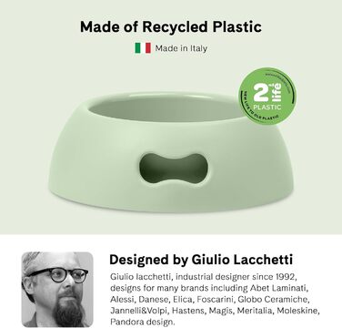 Миска для собак UNITED PETS Pappy, екологічна, Made in Italy, 350 мл, зелена