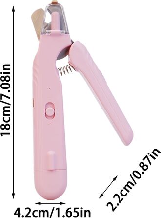 Триммер для нігтів собак з LED-підсвічуванням та акумулятором. Підходить для собак, цуценят. Рожевий колір.