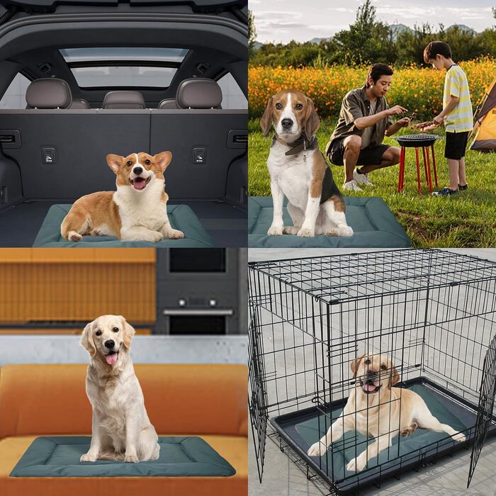 Складане водонепроникне ліжко для собак, матрац, килимок для собак для подорожей, кемпінгу, на вулицю, з антиковзною основою, 90x60 см