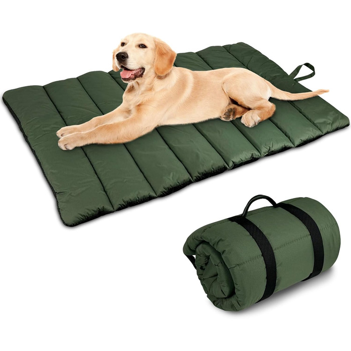Водонепроникний килимок для собак Lohofrnny 110x68 см, товстий, м'який, з можливістю прання, для подорожей, кемпінгу та відпочинку на природі (оливковий)