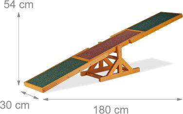 Relaxdays Випирка для аджиліті для собак, 54 x 180 x 30 см, для великих та малих собак, кольорова