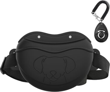 Сумка для ласощів для собак AWINNER – преміум силікон, 4 сильних магніти, регульований поясний ремінь – ідеально для дресирування цуценят та прогулянок на вулиці (чорний)