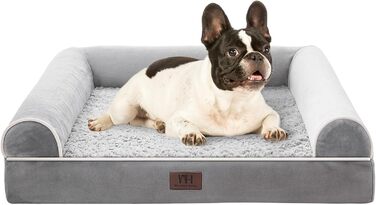 Ортопедичне ліжко для собак великих та середніх порід Western Home, сірого кольору, 71x58x16 см