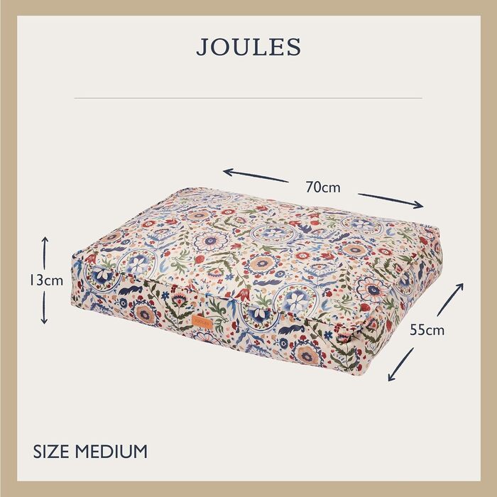 Килимок для собак Rosewood x Joules Festival Floral - розкішне ліжко для середніх собак, миється, з антиковзким дном