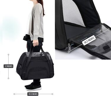 Сумка-переноска для домашніх тварин з м'якими боковинами (Чорний)