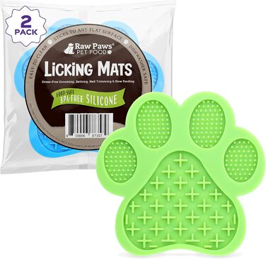Lick Mat для собак та котів Raw Paws - 2 шт. - Заспокійлива килимок-іграшка для повільного годування, зменшує тривогу