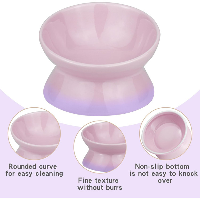 Підвищений годівниця для котів та собак Busnos, керамічний, жовтий, 15.5x15.5x11 см