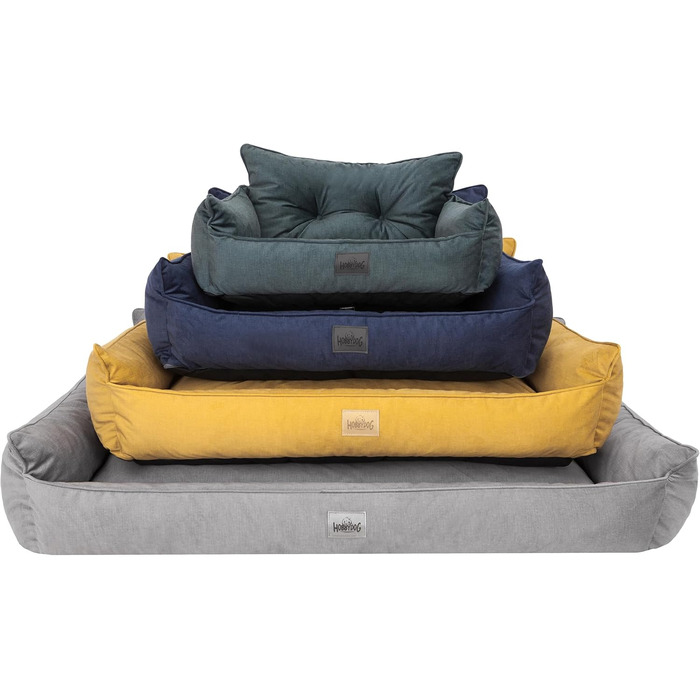 Лежак для собак DOGGY XL 82x63 см, м'яке стьобане ліжко-диван, жовтий, преміум матрац для домашніх тварин