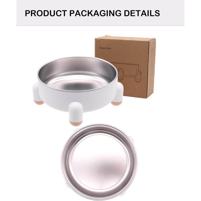 Миски для котів та собак з нержавіючої сталі, антиковзкі, підняті, 2 шт. (Білий)