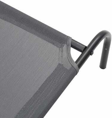 Підвищене собаче ліжко VidaXL, сіре, 110x65x20 см, Textilene та сталь. Собаче ліжко, лежанка, диванчик для собак, лежанка для домашніх тварин, місце для сну собаки, вулиця.