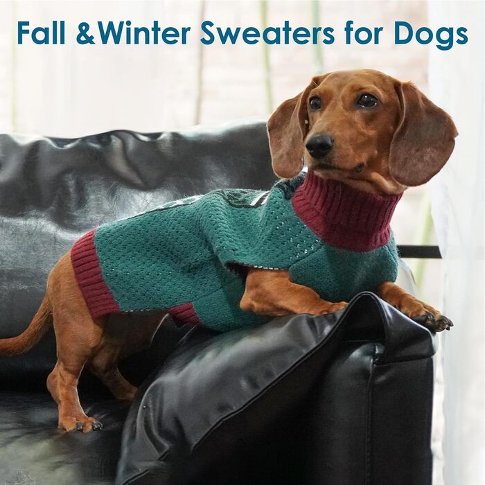 Пуловер для собак Katzinst з коміром-стійкою, зелений, 3XL - 5XL. Теплий та легкий безрукавний пуловер для великих собак з отвором для повідка.