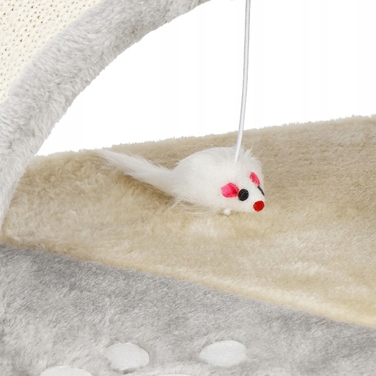 Високий кігтеточка-комплекс з лежаком та стовпчиком, котяча вежа Springos до 60 см