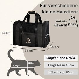Транспортна сумка для котів та собак Petula Katzentasche & Hundetasche, чорна, до 13 кг