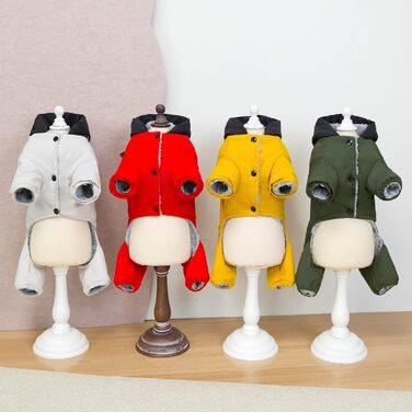 Зелений теплий зимовий водонепроникний одяг для собак: теплий халат для маленьких собак та середніх котів, XL (довжина спини 32 см)