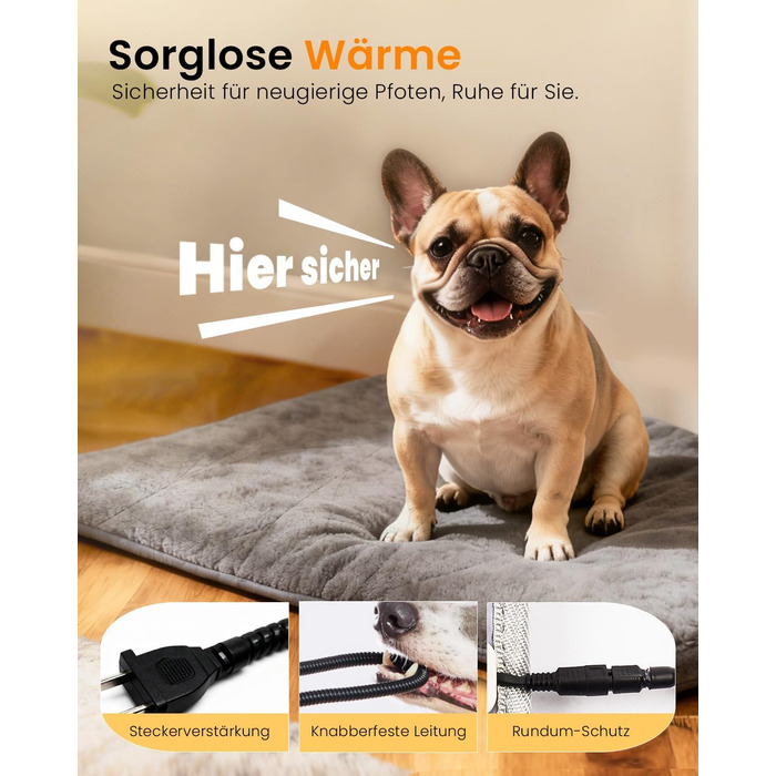 М'яка грілка для собак Mora Pets: тепла підстилка, 89 x 61 см, 9 зон нагріву, таймер, захист від перегріву, миється