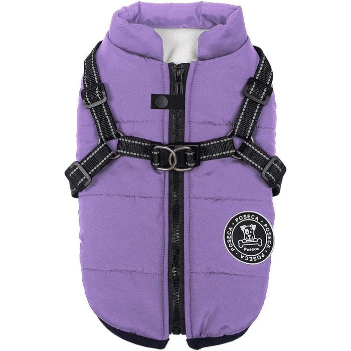 Теплий зимовий одяг для собак: куртка, жилетка, плащ для маленьких, середніх та великих собак. Зелений (3XL, світло-фіолетовий)