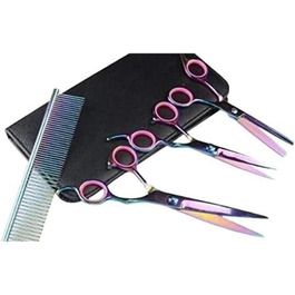 Професійна ножиця для собак, вигнута ножиця для грумінгу, гребінець для собак і котів, з безпечними закругленими кінчиками