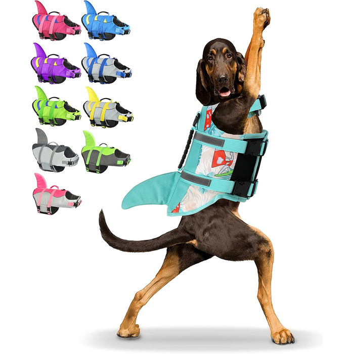 Жилет для собак Shark Fragralley, регульований, для великих собак, плавання, басейну, човнів, пляжу