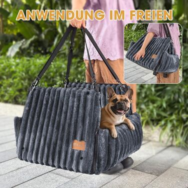 Автомобільне ліжко для собак MIXJOY: комфортне та безпечне місце для маленьких та середніх собак. Зручне кріплення, миється, з пам'яті-піни, сіре.