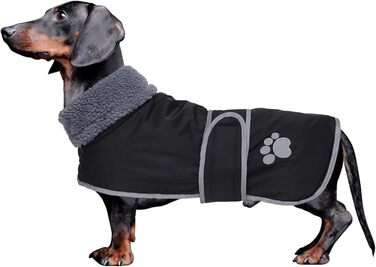 Зимовий теплий одяг для такси - теплий зимовий одяг для собак, водонепроникний, вітронепроникний, з отвором для повідка, чорний, розмір M (довжина спини 42-45 см)