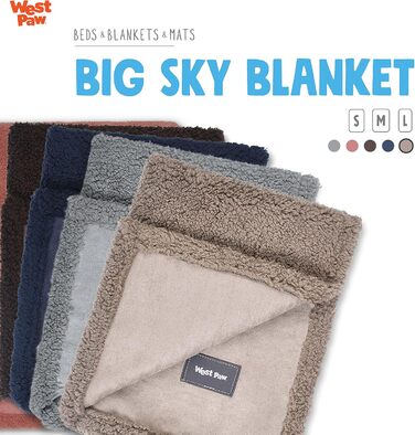 WEST PAW Big Sky покривало для собак, велика флісова ковдра для меблів, диванів, крісел, машинне прання, штучна замша, синя