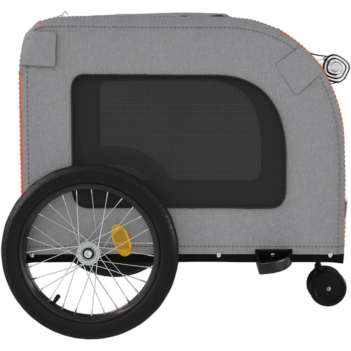 Причіп для велосипеда з собаками, помаранчевий та сірий, Oxford-тканина та метал, для собак та котів LH85839