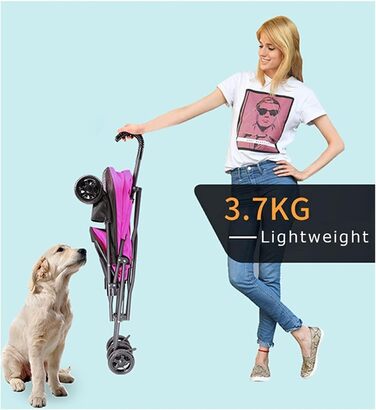 Легкий візок для собак та котів до 10 кг, чорний: дихаючий, без встановлення, з парасолькою