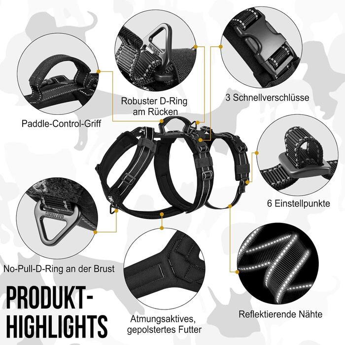 Нашийник для собак OneTigris HOUNDLOCK тактичний, чорний, M (14-27 кг)