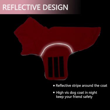 Теплий флісовий пуловер для собак, теплий теплий наряд для такс, тепла куртка та одяг для собак з отвором для повірця, відбиваюча мініатюрна одяг для такс на зиму, для холодної погоди, для дому, XS (довжина спини: 31-33 см), червоний