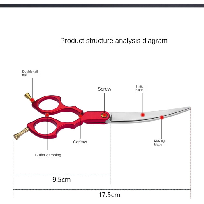 Професійна фурчійська ножиця для собак та котів, 6.5 дюймів, вигнута ножиця для грумінгу домашніх тварин, інструменти для догляду за тваринами (жовта, вигин 30°)