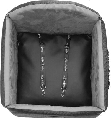 Автоматичний автокрісло для собак 2в1 | Універсальне миюче автокрісло для заднього та переднього сидіння | Лежанка для собак та котів | Чорний колір | Штучна шкіра, пухнастий плюш | 48 x 48 см