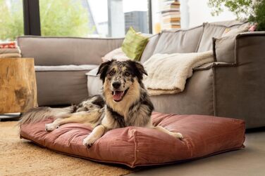 Подушка для собак Lotte Nalino, велюр, сіра (рожева), 100x70x15 см