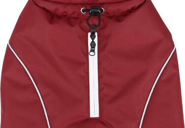 Зимова куртка для собак Ragna Rot, 35 см - теплий фліс, світловідбиваючі смуги, водонепроникна, для Чихуахуа, Йоркширського тер'єра, Пуделя