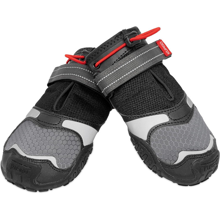 Чоботи для собак Kurgo Blaze Cro - захист лап на всі сезони - водонепроникні, світловідбиваючі, неслизькі - комплект з 2 шт. - Сірий (L)