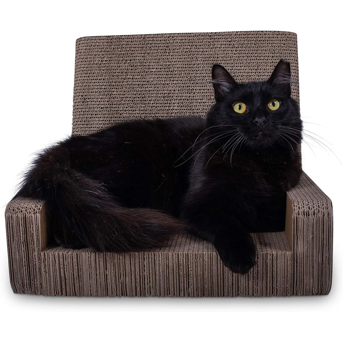 Лежак-дряпка для котів Purrfect Sofa Luxe з товстого гофрокартону, двосторонній, з котячою м'ятою